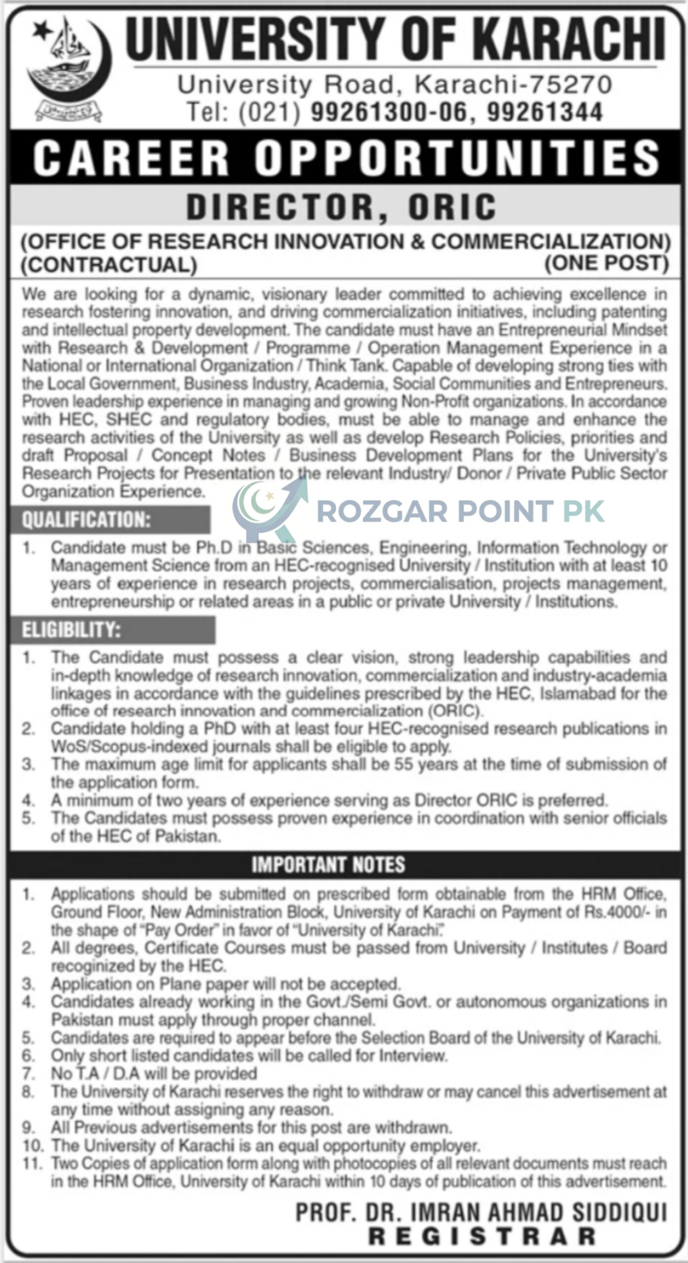 University of Karachi Jobs 2026 - UOK Karachi Jobs