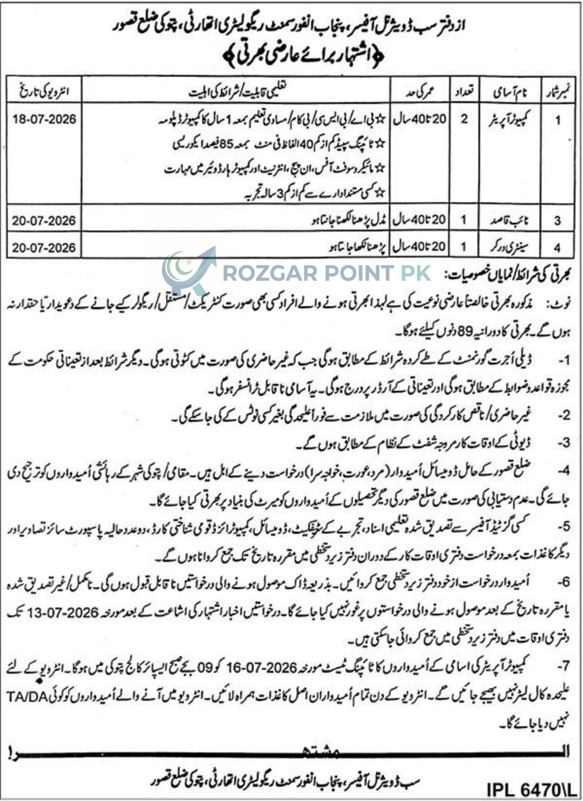 Punjab Enforcement Regulatory Authority Jobs 2026