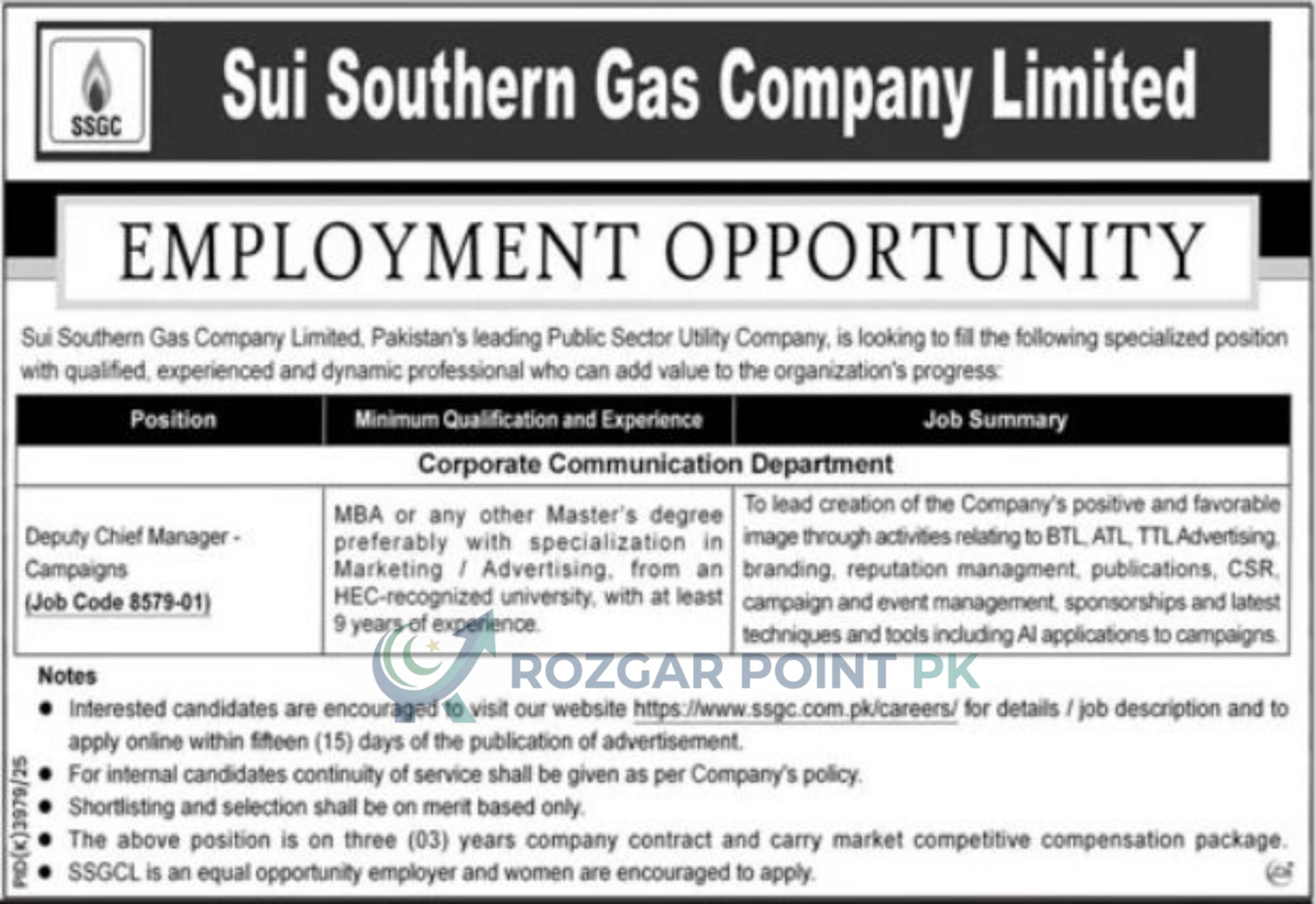 SSGC Jobs 2026