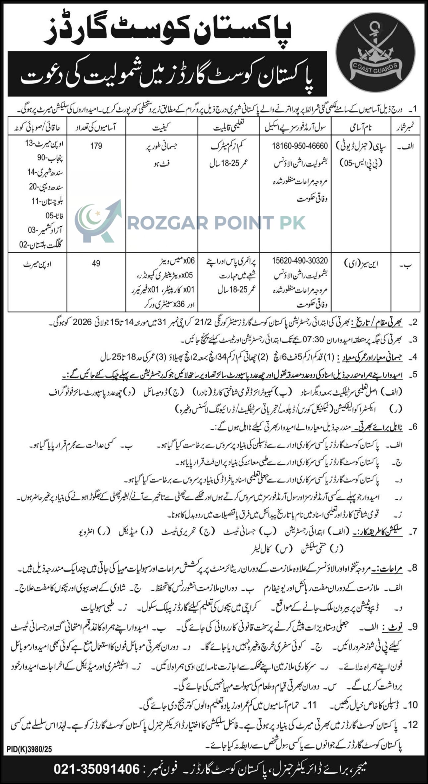 Pakistan Coast Guards Jobs 2026