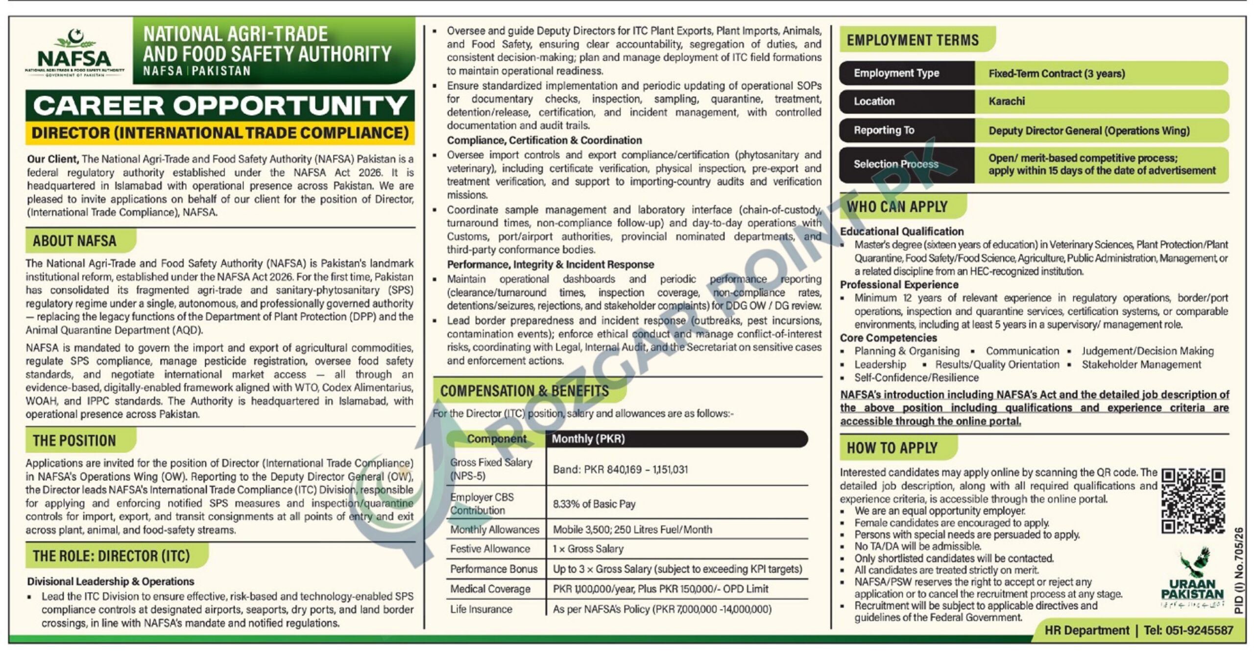 National Agri-Trade and Food Safety Authority NAFSA Jobs 2026 – Job Advertisement