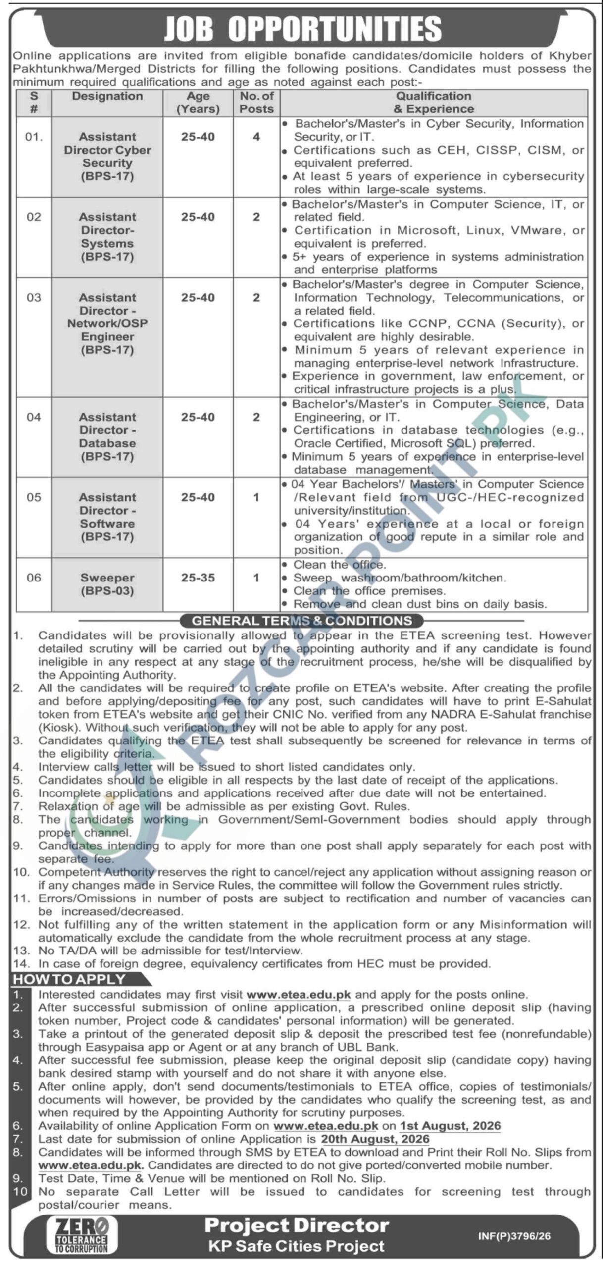 KP Safe Cities Project Jobs 2026