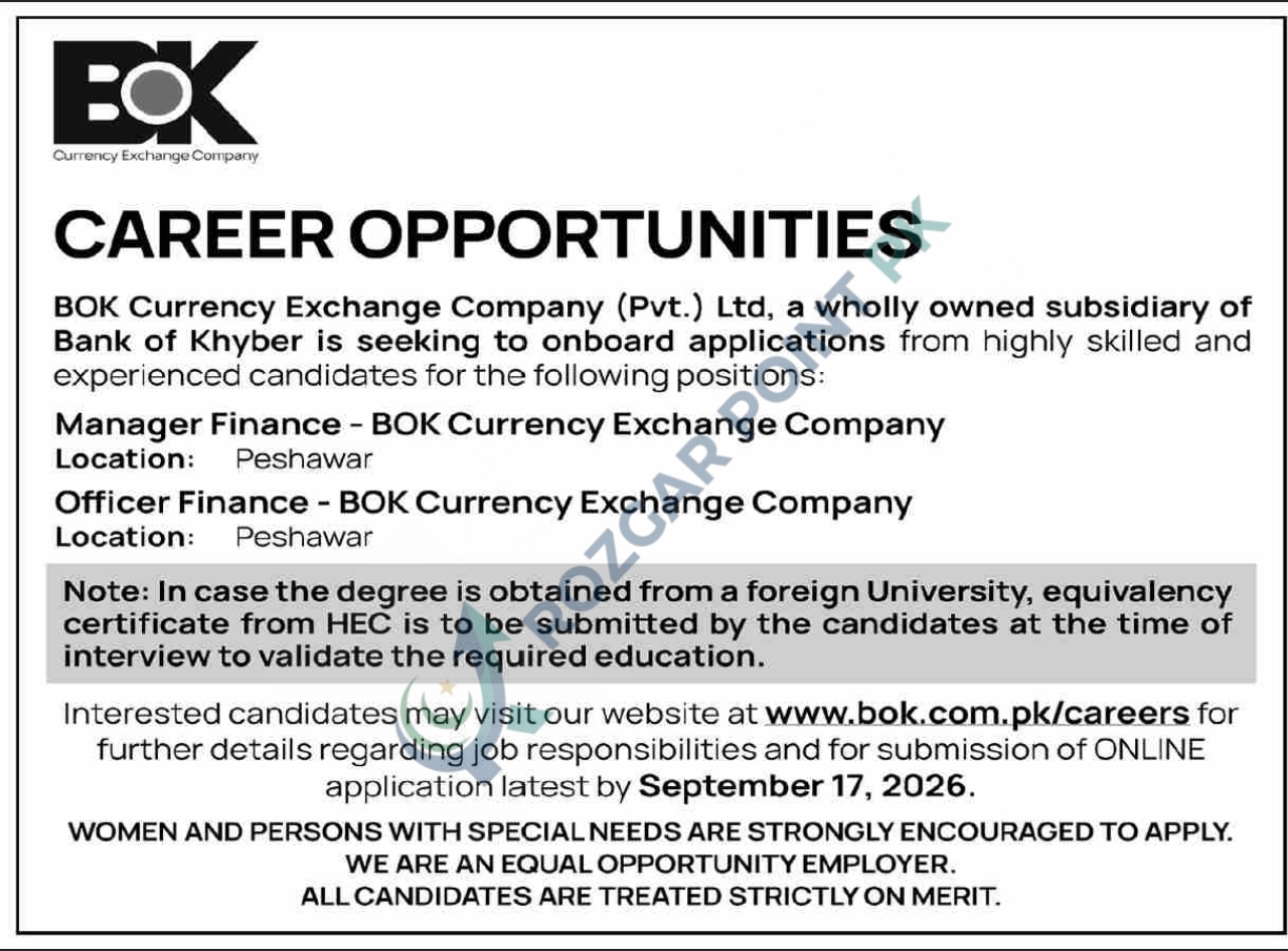 BOK Currency Exchange Jobs 2026