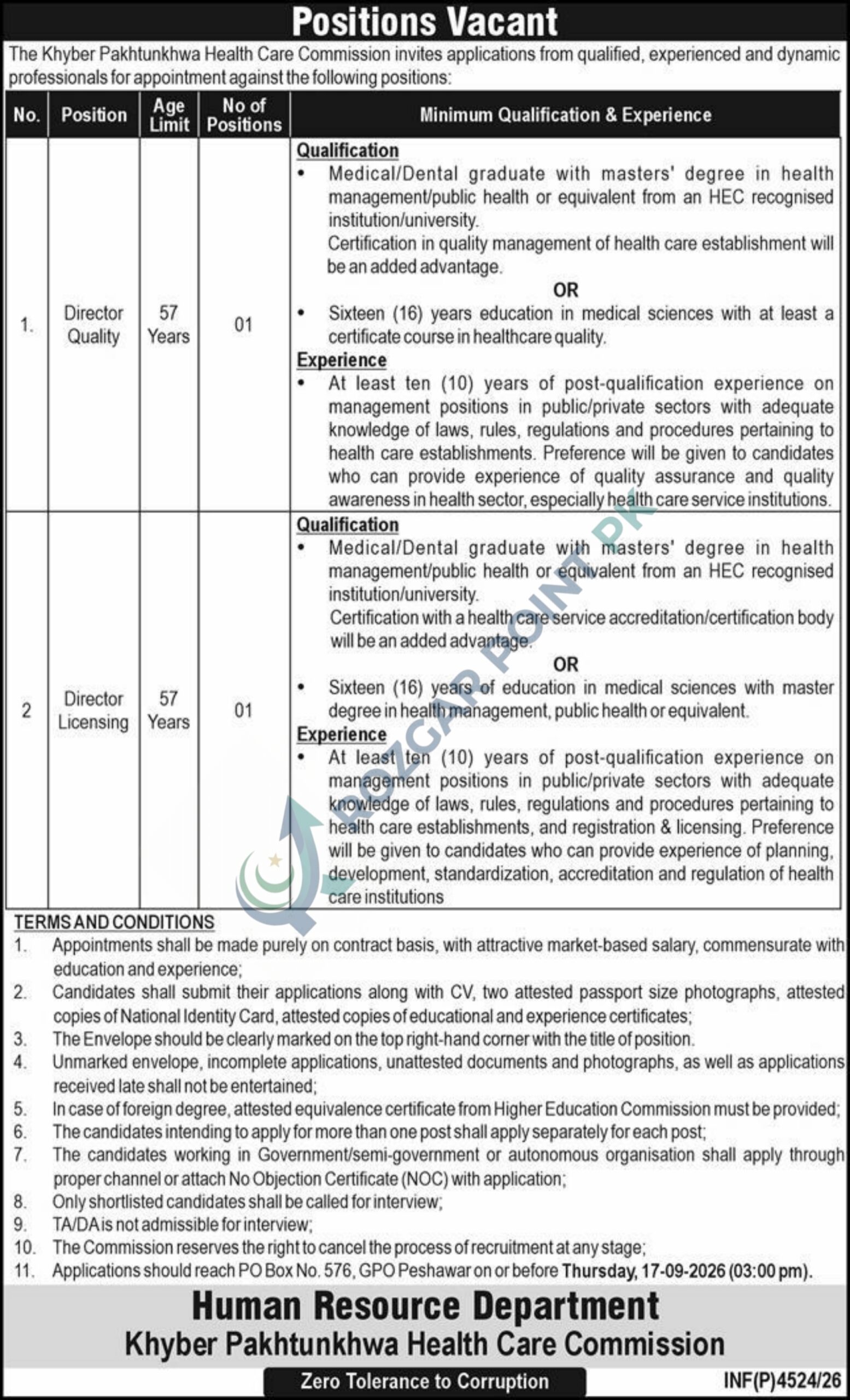 KPK Health Care Commission Jobs 2026