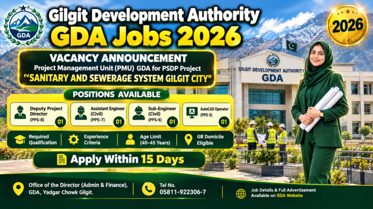 Gilgit Development Authority GDA Jobs 2026