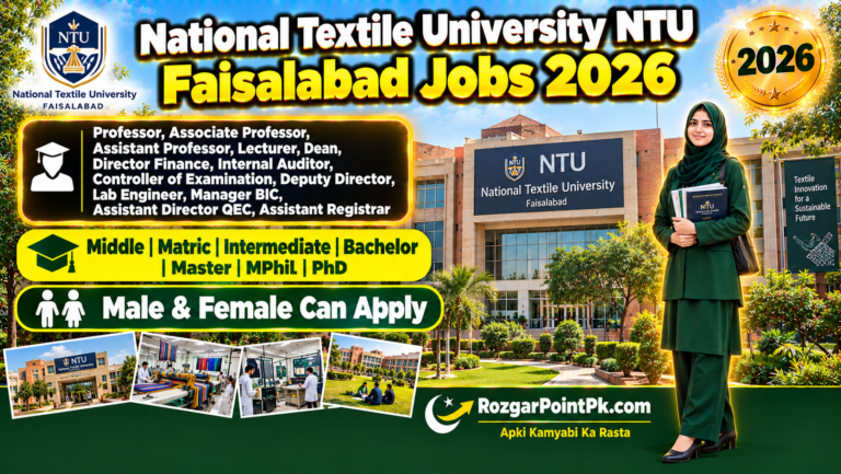 National Textile University Faisalabad Jobs 2026